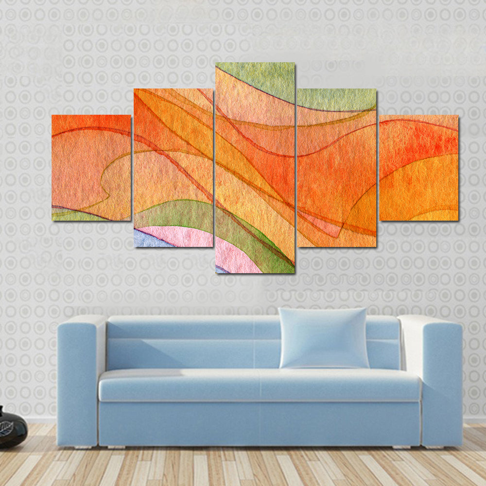 Colorful Watercolor Wave Abstract Canvas Wall Art