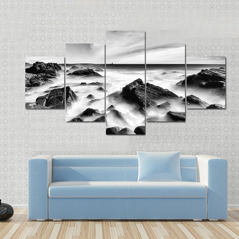 Portland Maine Rocky Coastline Canvas Wall Art