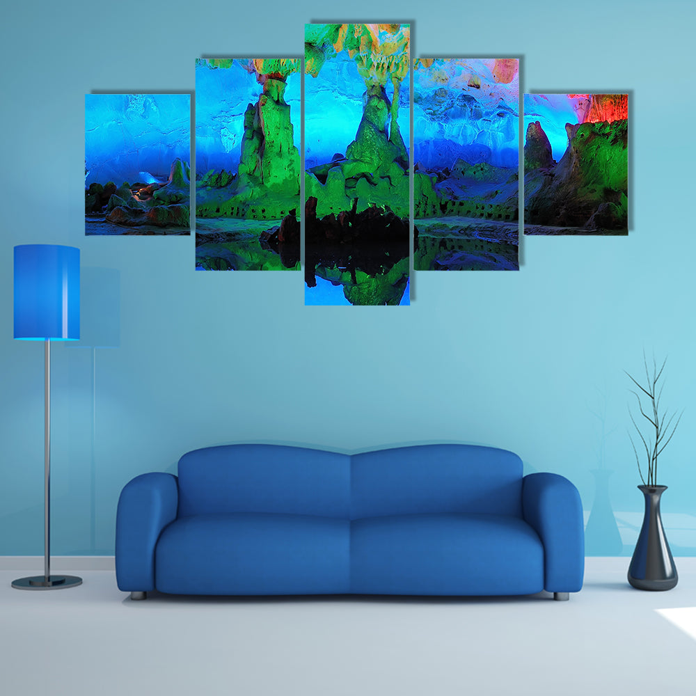 Guilin Limestone Cave with Reflective Pool Canvas Wall Art