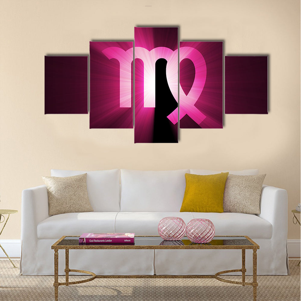 Radiant Virgo Zodiac Symbol Canvas Wall Art