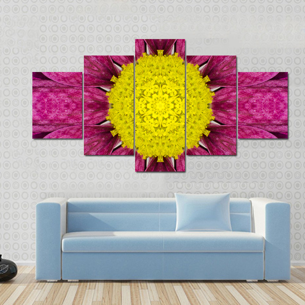 Purple Concentric Flower Canvas Wall Art
