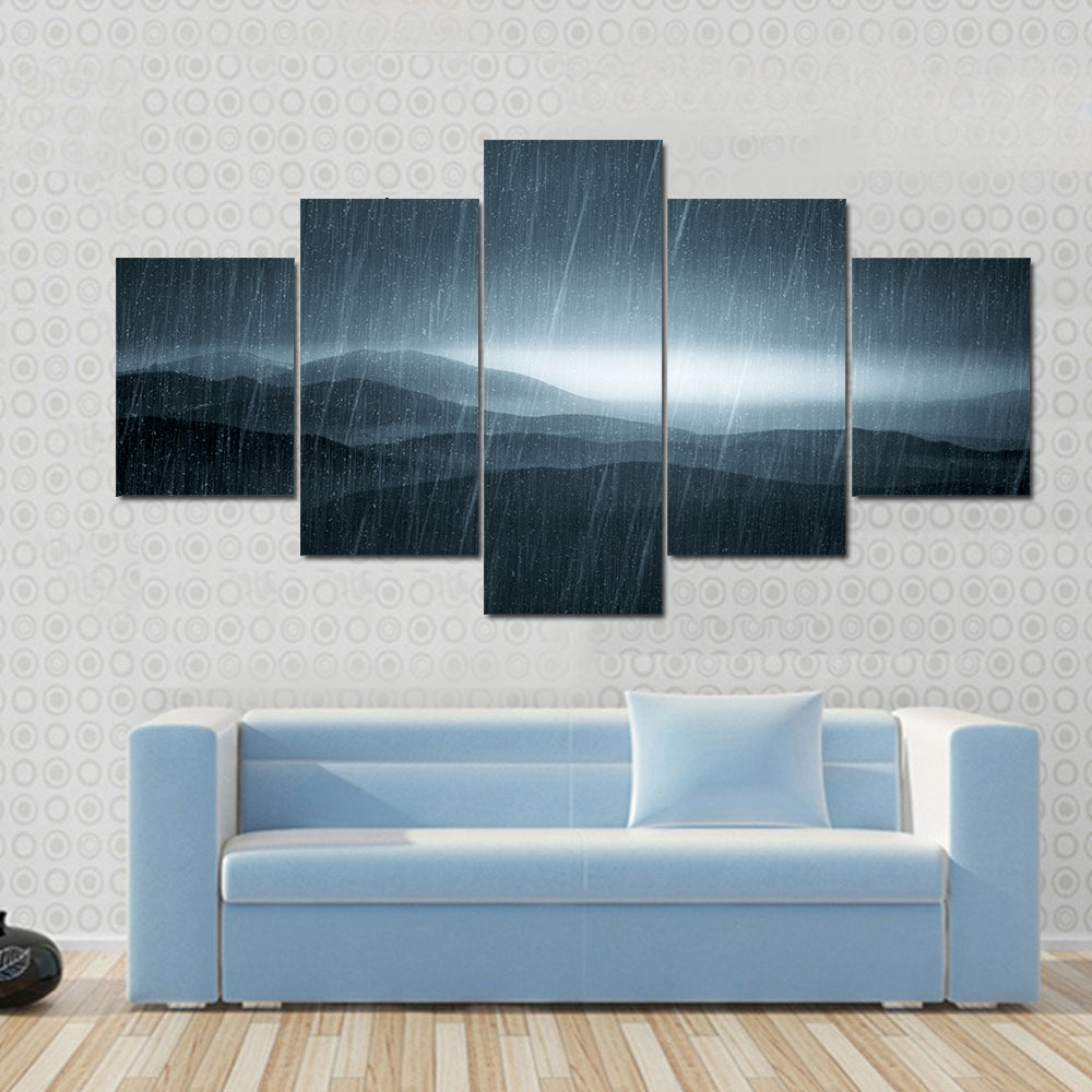 Rain Over Misty Meadows Canvas Wall Art