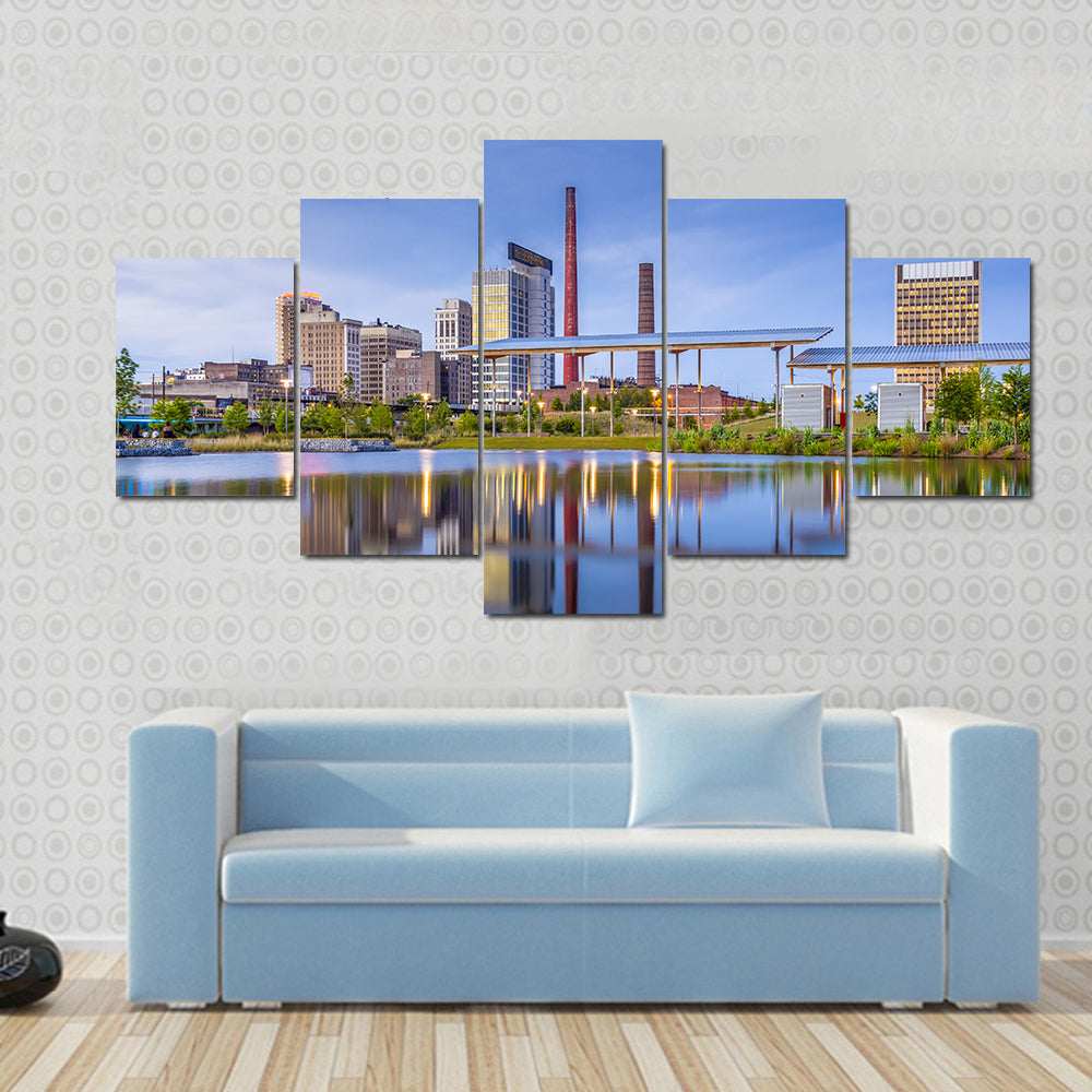 Alabama City Waterfront Skyline Canvas Wall Art