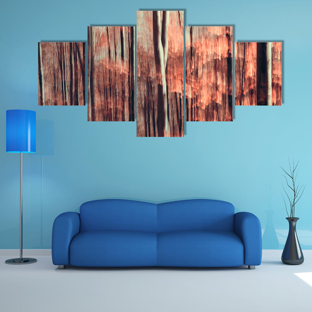 Autumnal Forest Motion Blur Canvas Wall Art