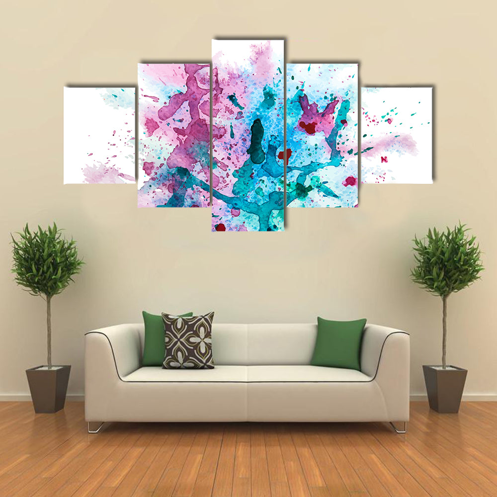 Multicolor Watercolor Splash Canvas Wall Art