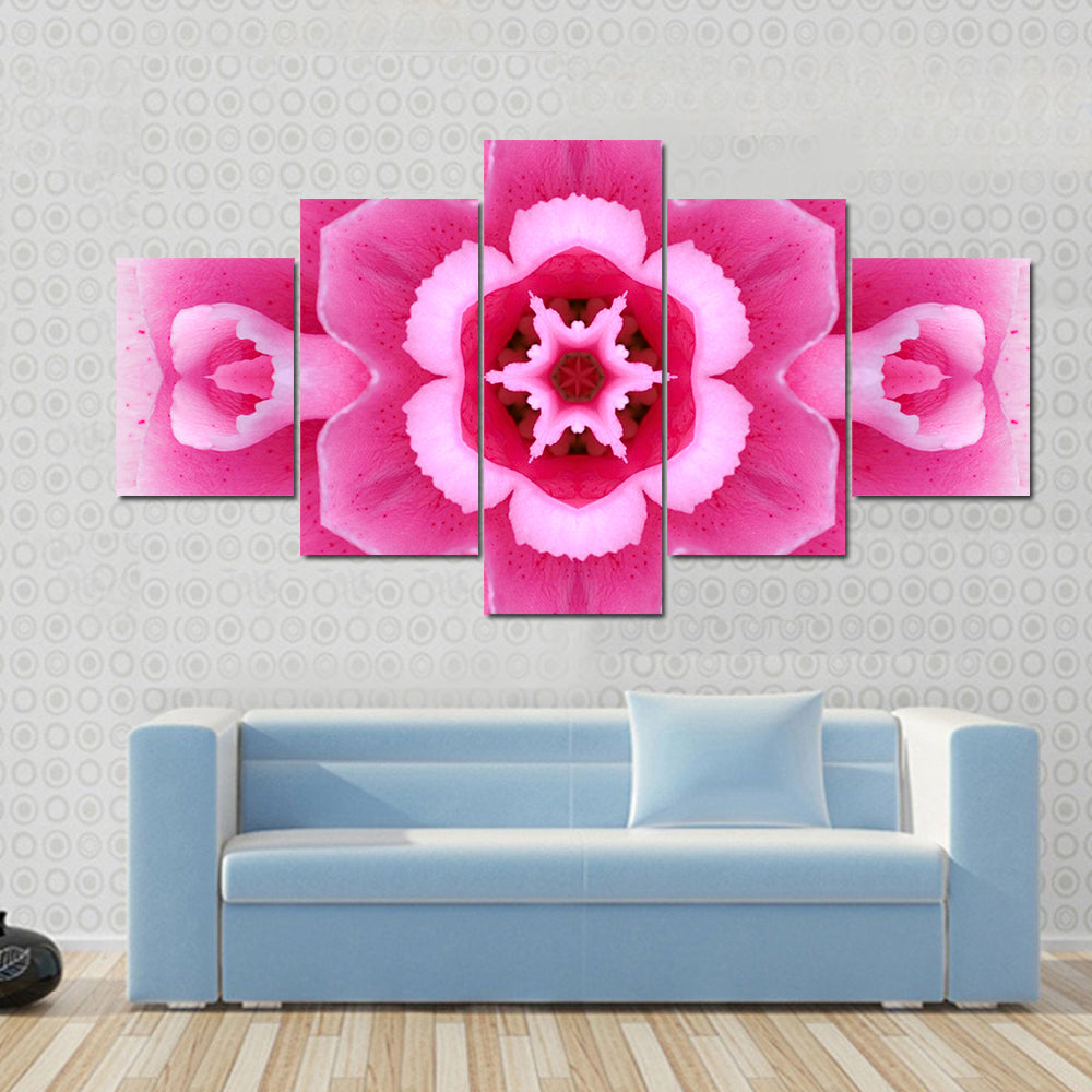 Pink Concentric Flower Canvas Wall Art