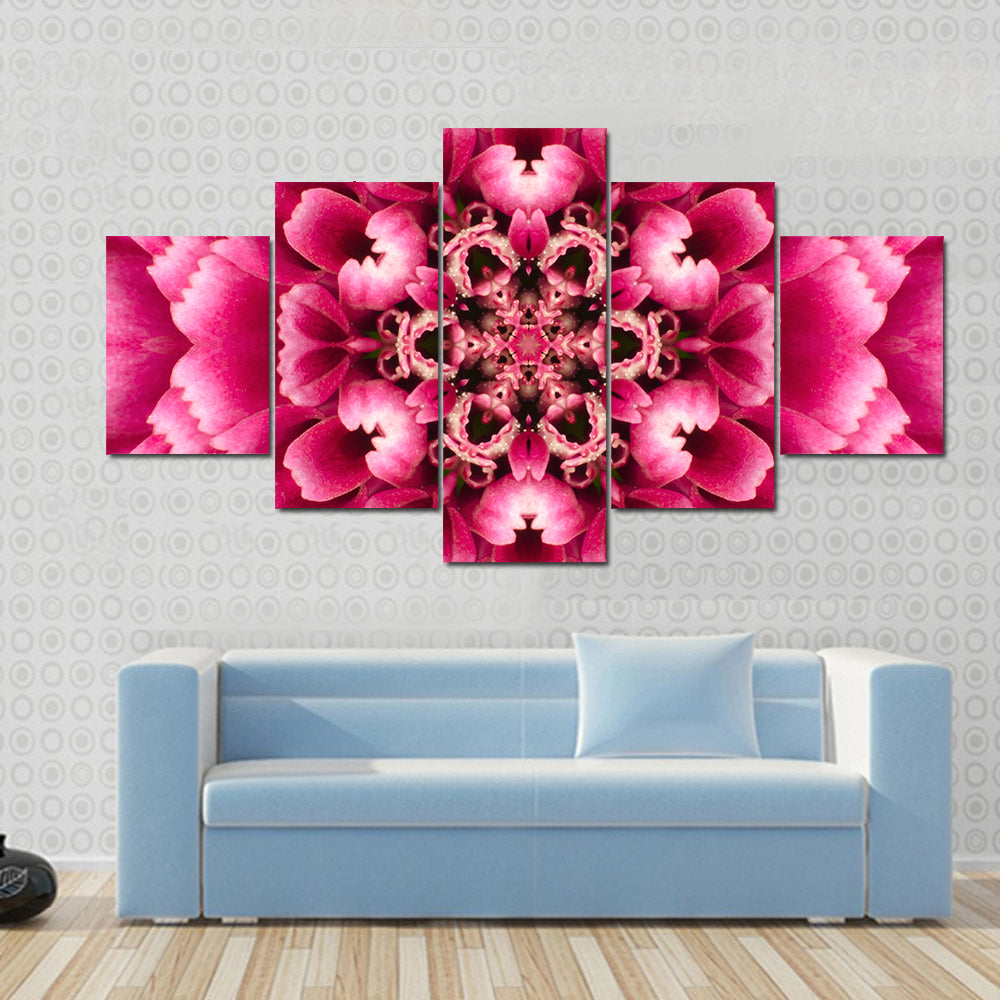 Concentric Mandala Flower Canvas Wall Art