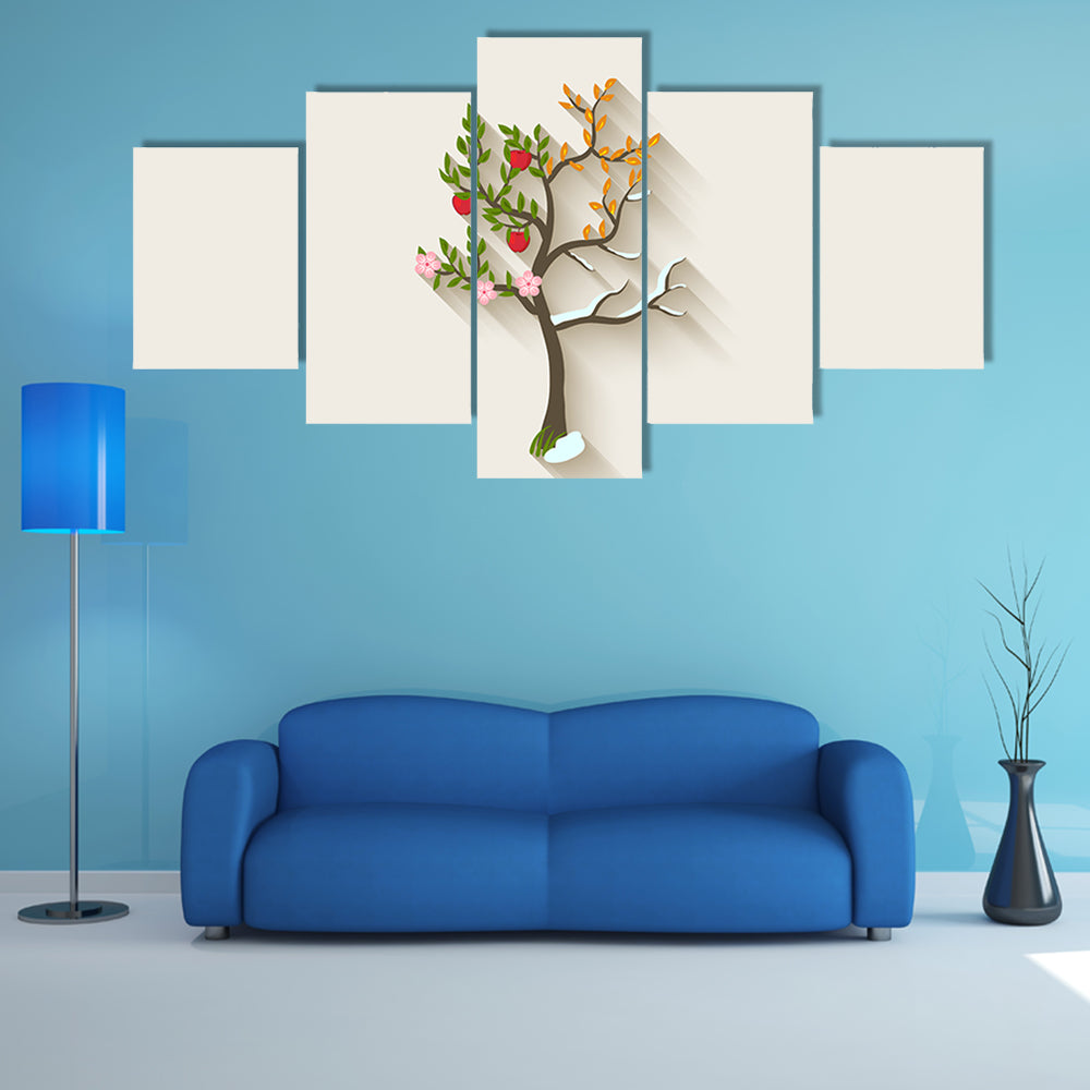 Four Seasons Tree Canvas Wall Art