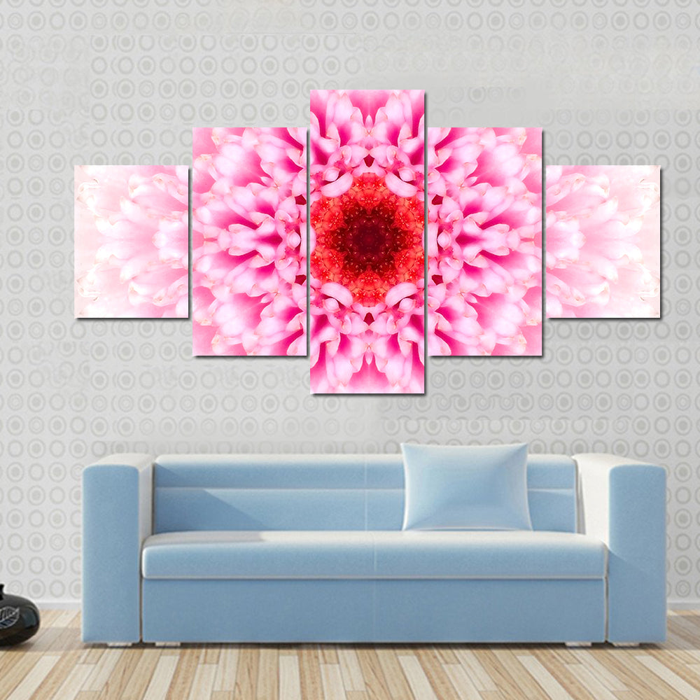 White Mandala Concentric Flower Canvas Wall Art