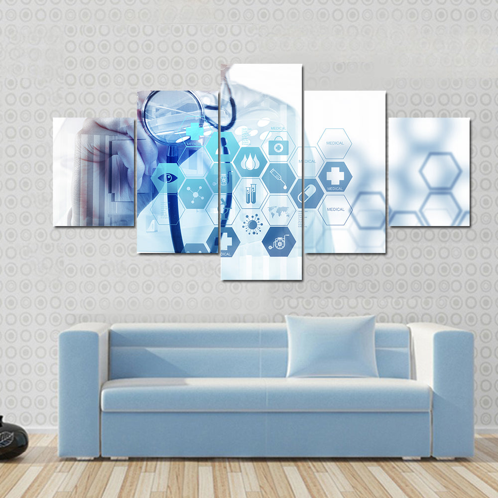 Smart Medical Doctor Digital Canvas Wall Art