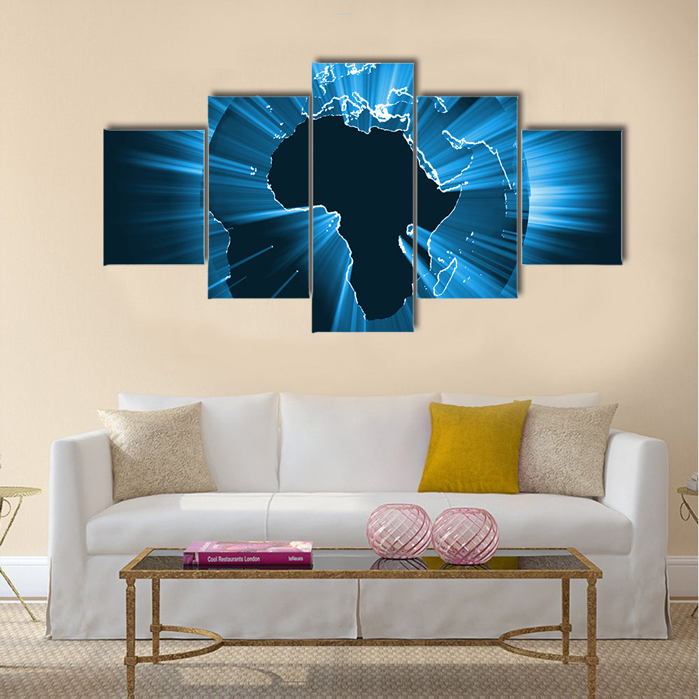 Globe Coast Land Light Explosion Canvas Wall Art