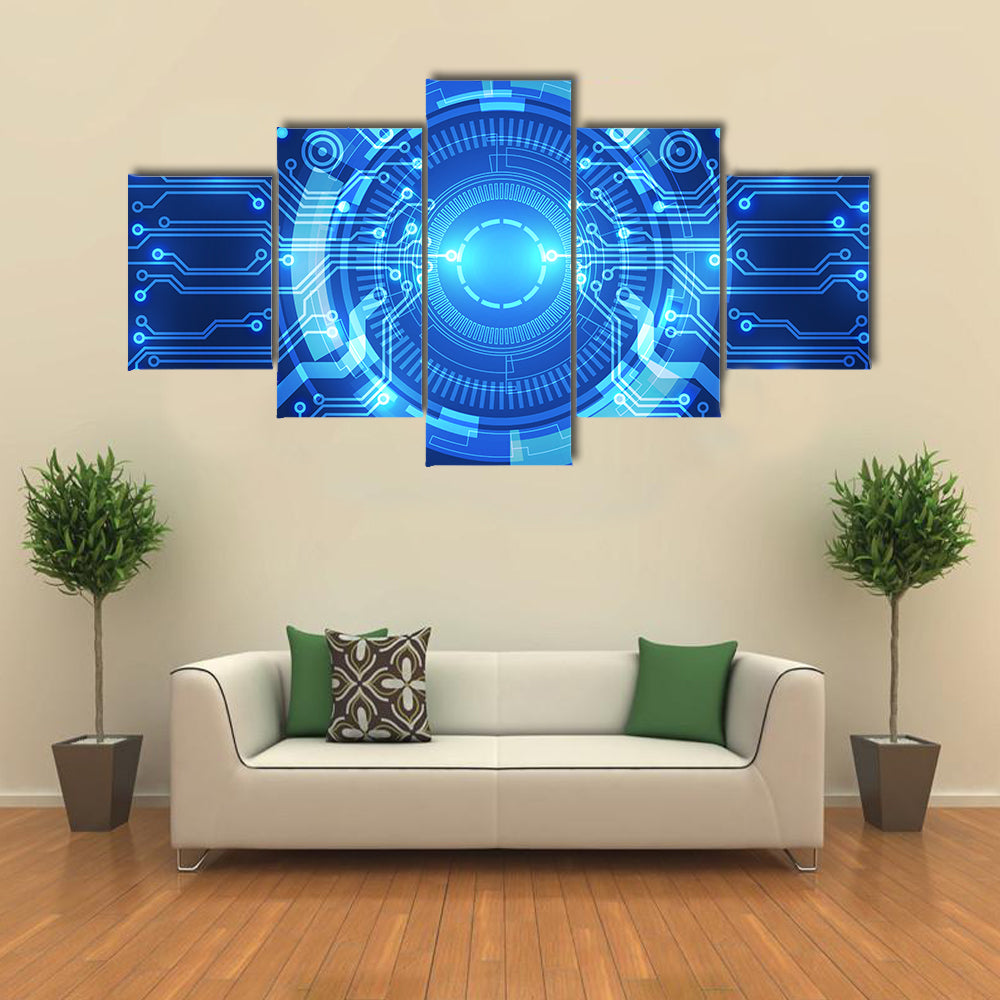 Futuristic Circuitry Core Canvas Wall Art