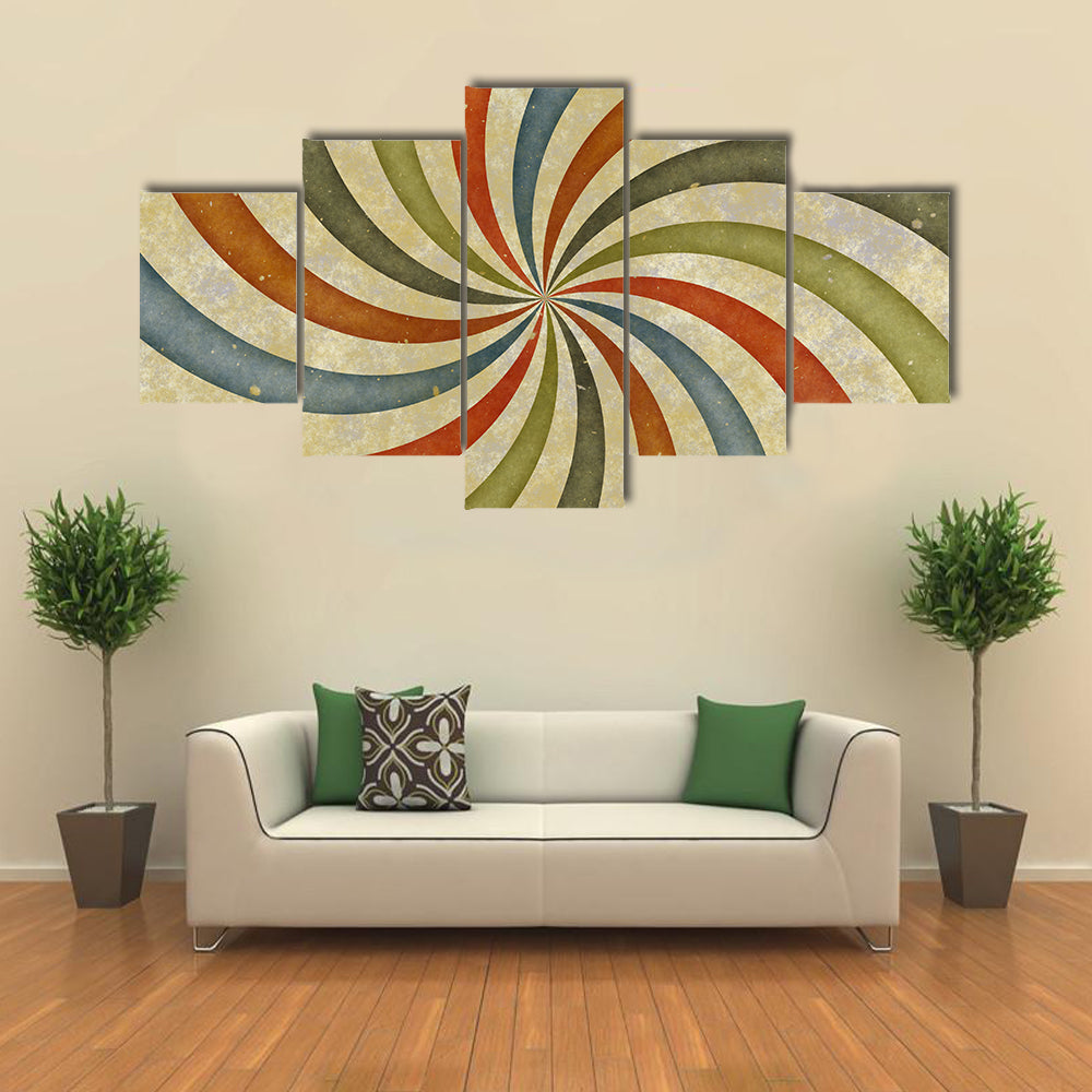 Vintage Swirling Spiral Abstract Canvas Wall Art