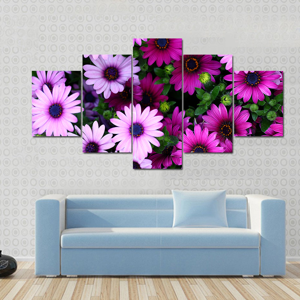 Flowers In The Garden Canvas Wall Art