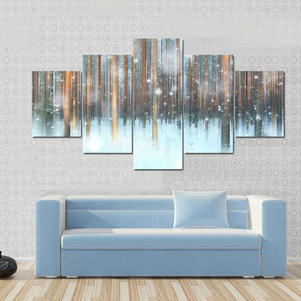 Magical Winter Forest Canvas Wall Art
