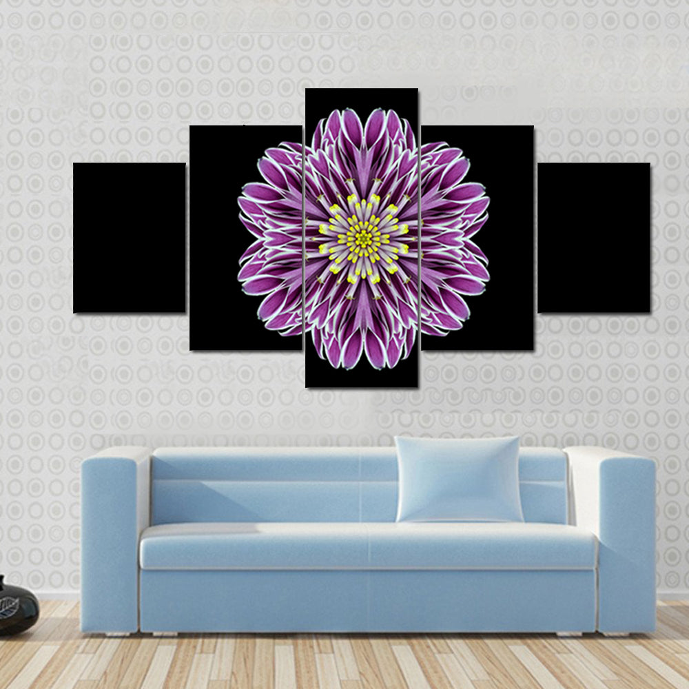 Scenic Purple Mandala Flower Canvas Wall Art