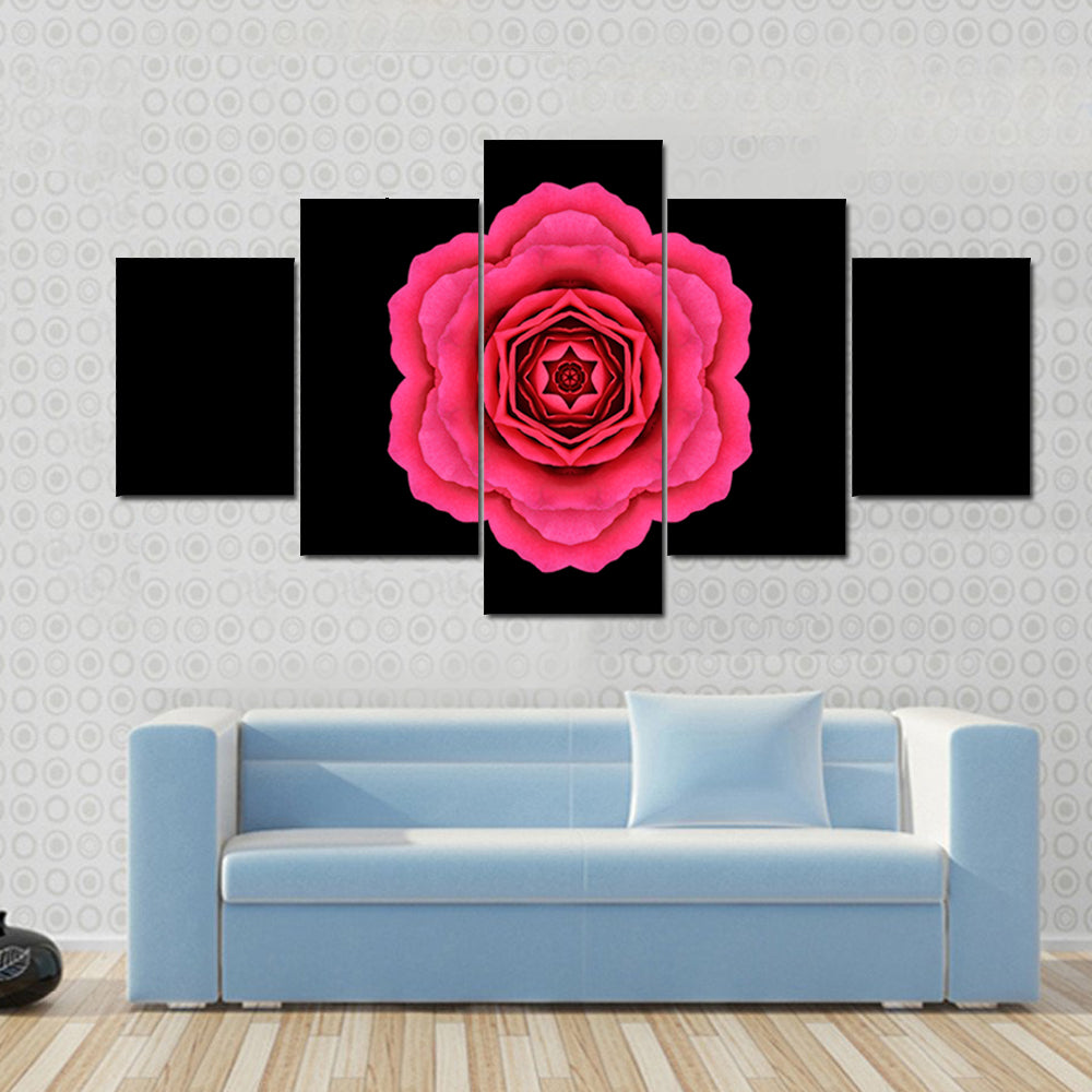 Pink Kaleidoscope Flower Canvas Wall Art
