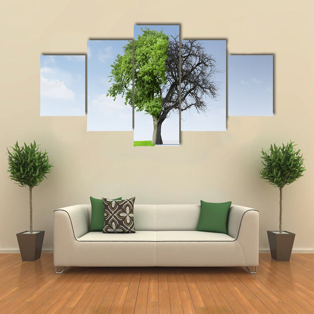 Summer To Winter Concept Canvas Wall Art