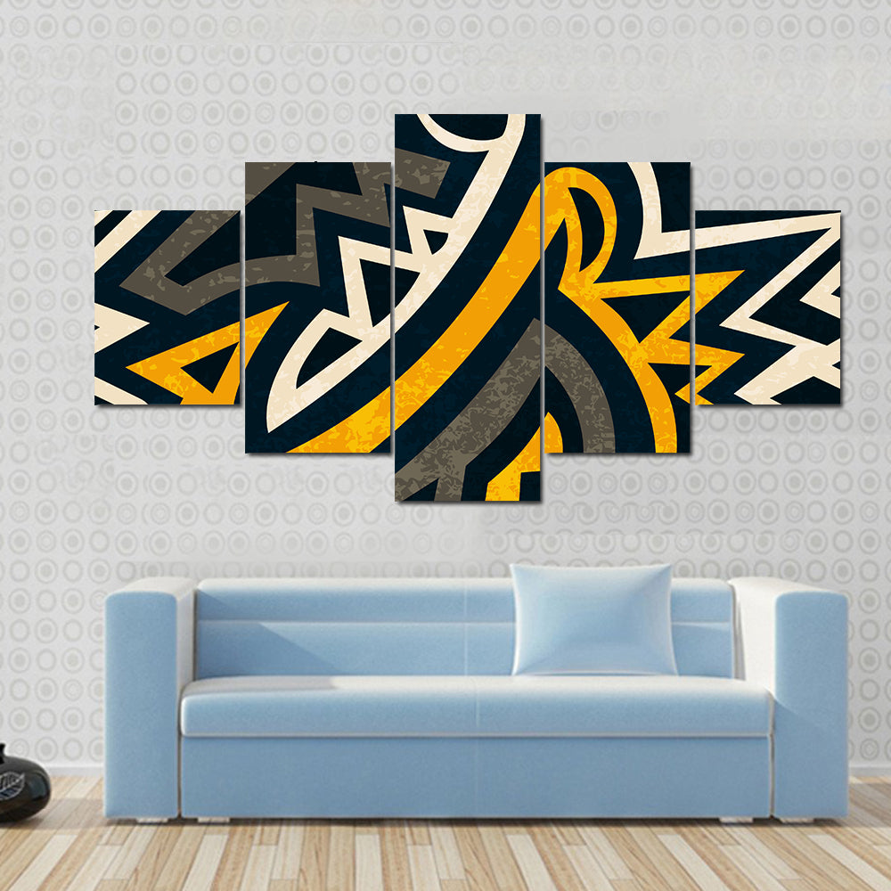 Seamless African Geometric Pattern Canvas Wall Art