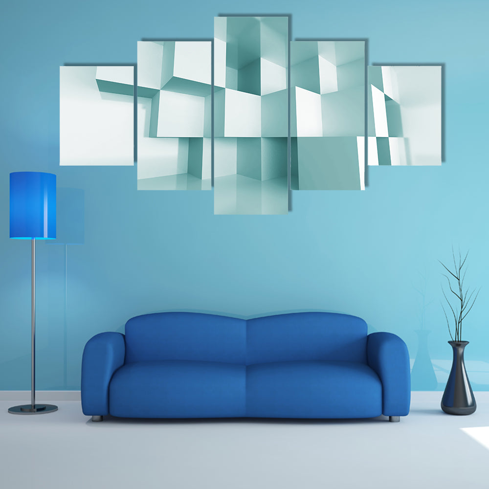 Reflective Stacked Cubes Canvas Wall Art