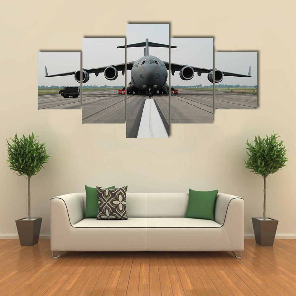 C-17 Globemaster Iii on Runway Canvas Wall Art