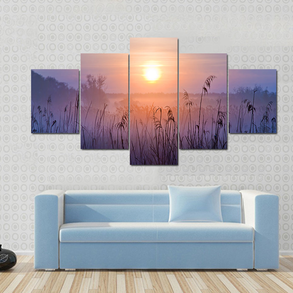 Shallow Depth Of Field At Sunset Canvas Wall Art