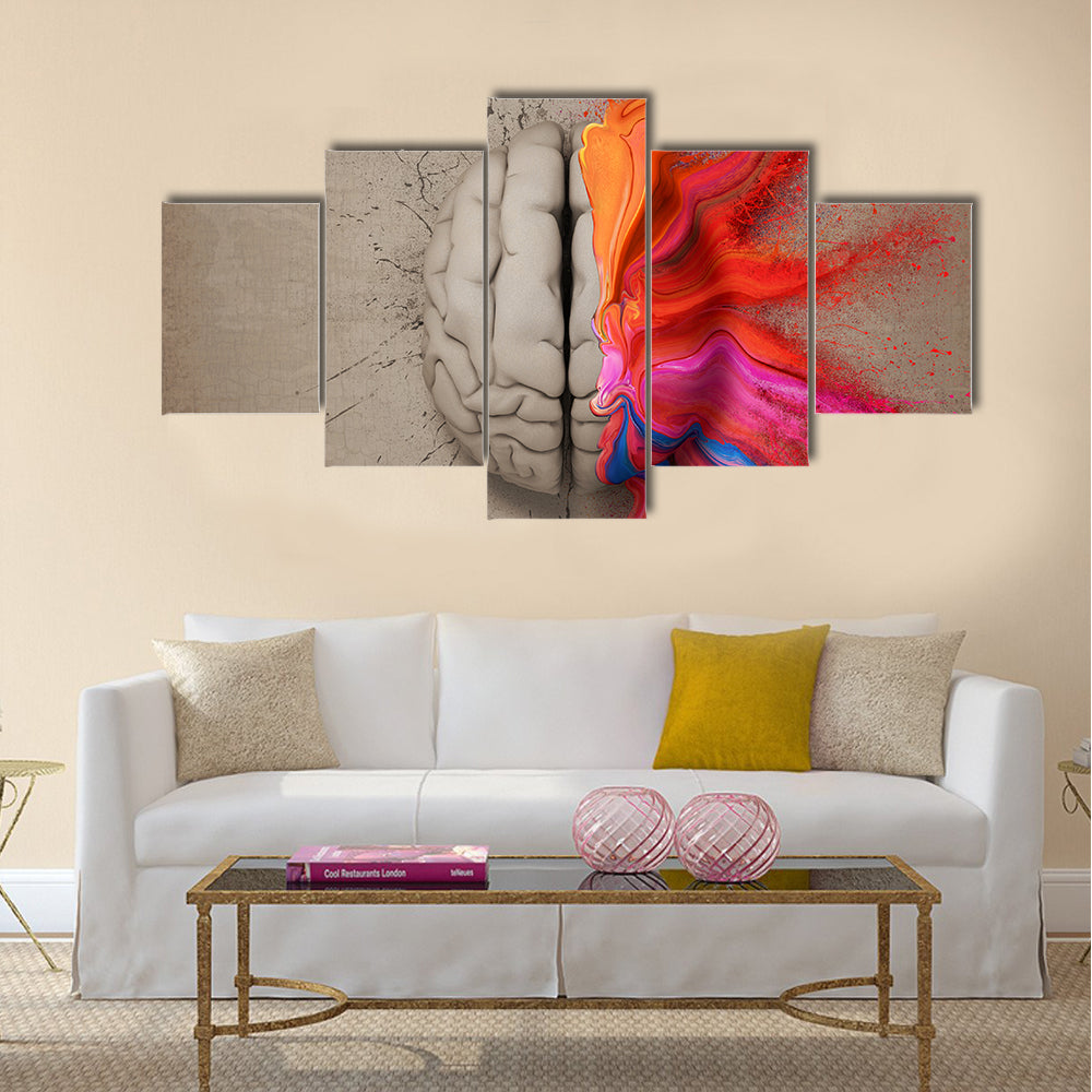 Creative Brain Paint Explosion Canvas Wall Art