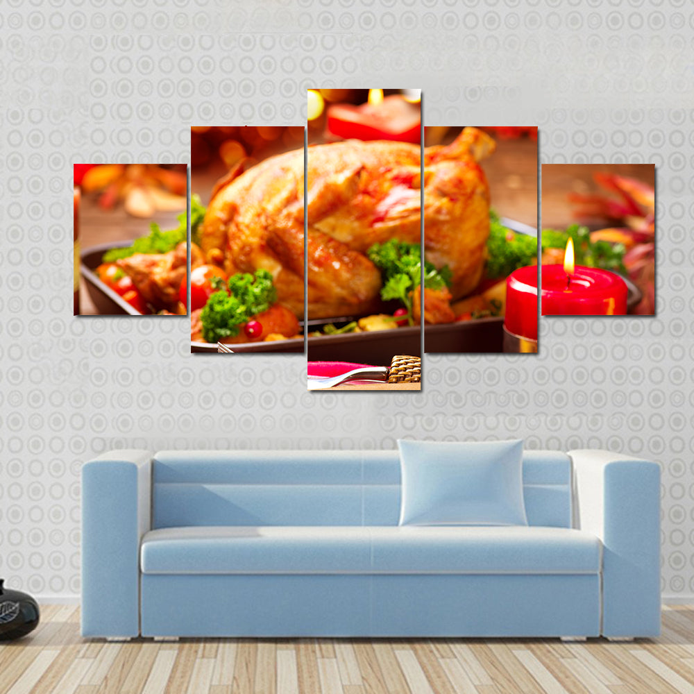 Thanksgiving Dinner Table Canvas Wall Art