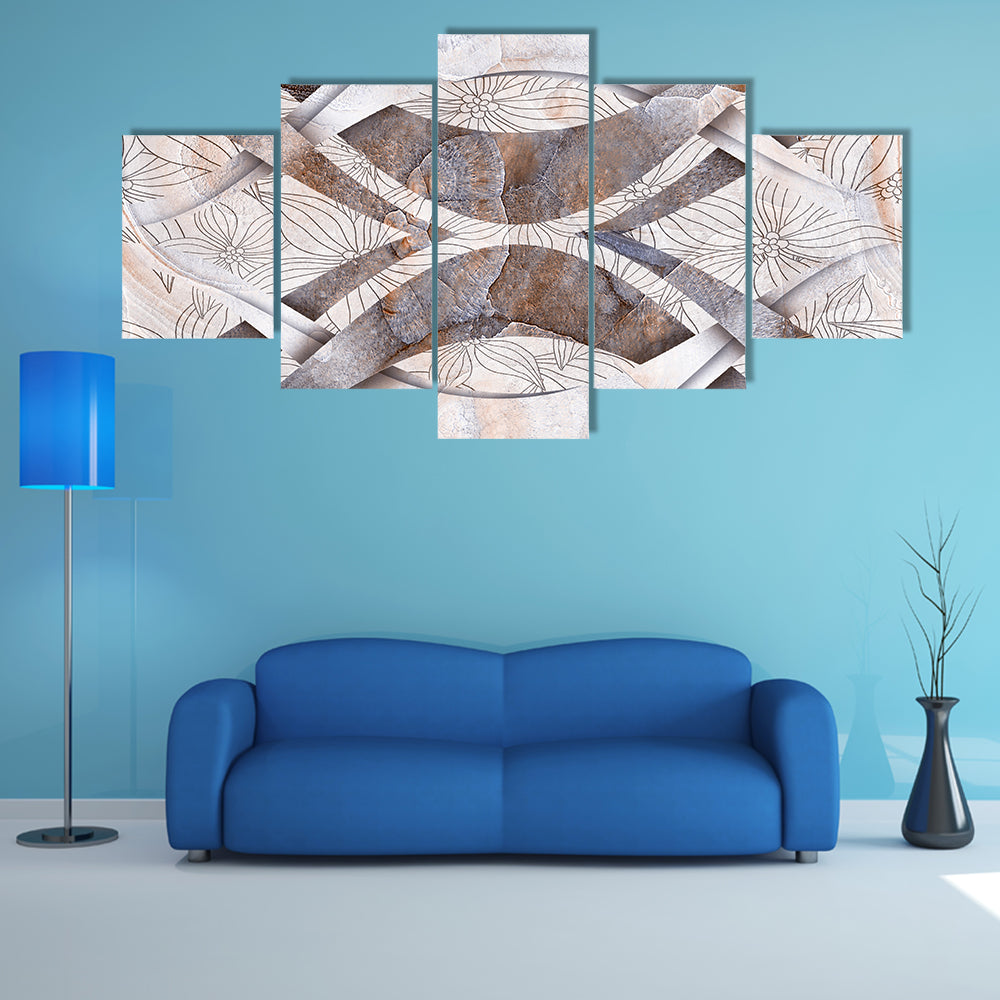 Seamless Stone Bands Abstract Canvas Wall Art