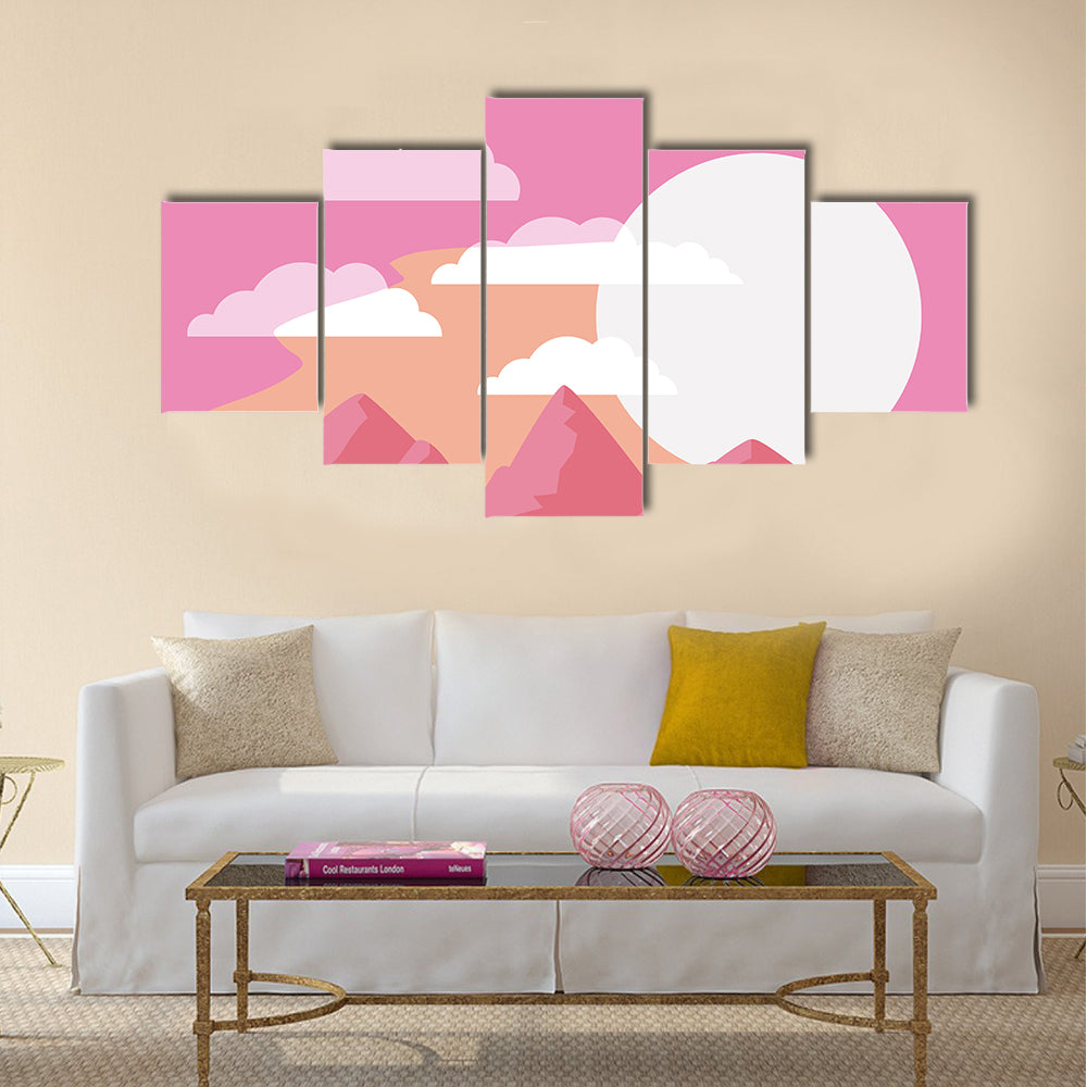 Desert Sunset with Saguaro Silhouettes Canvas Wall Art
