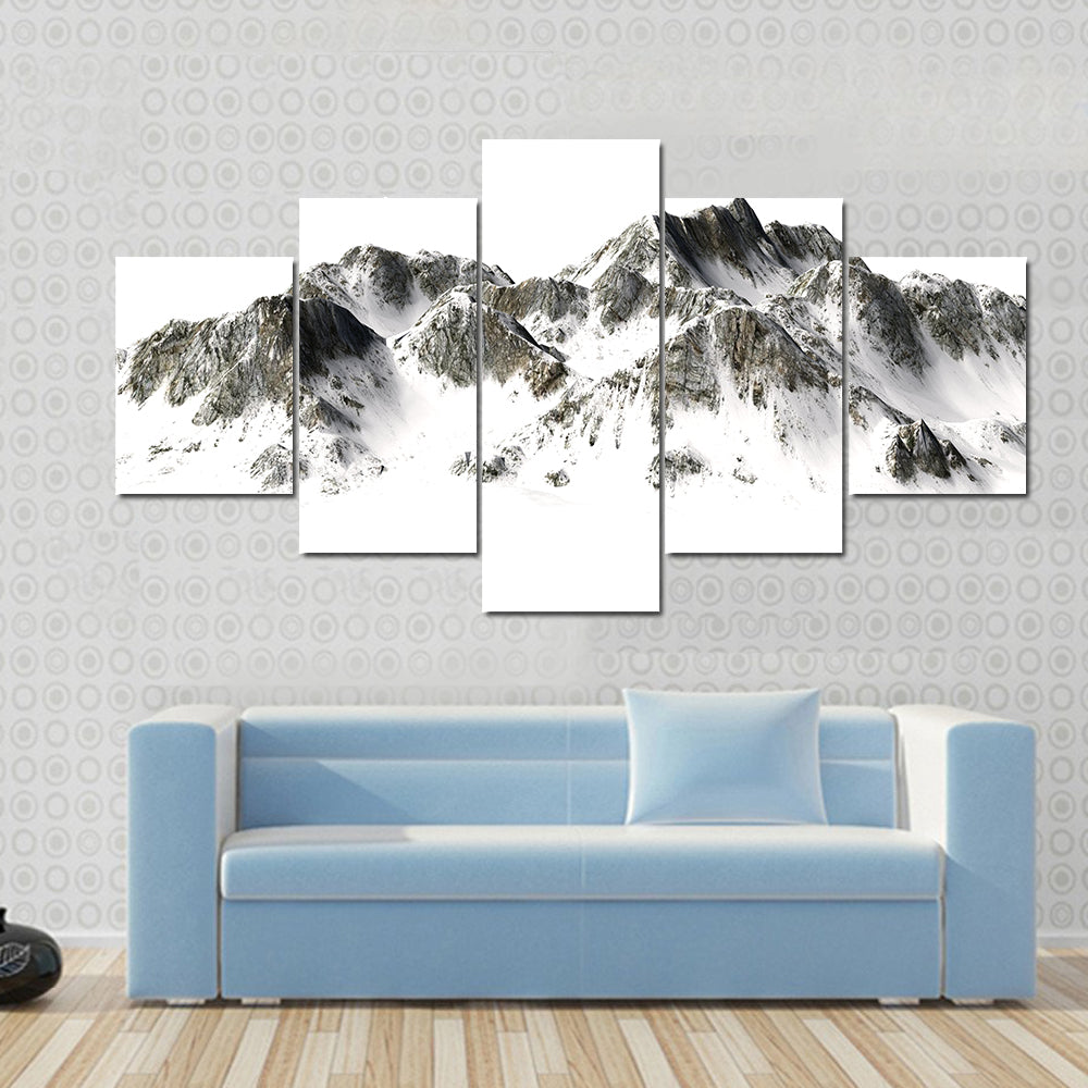 Snowy Mountain Peak Canvas Wall Art