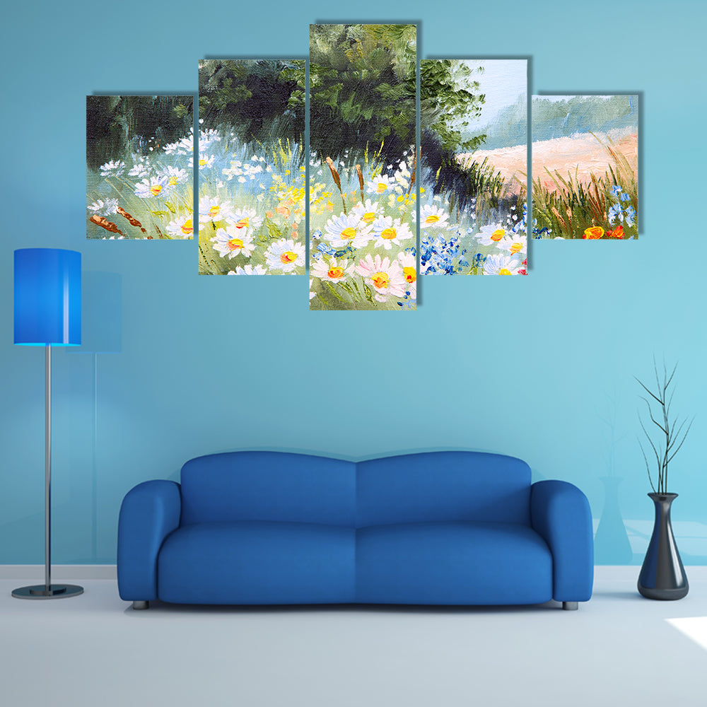 Meadow of Daisies Canvas Wall Art