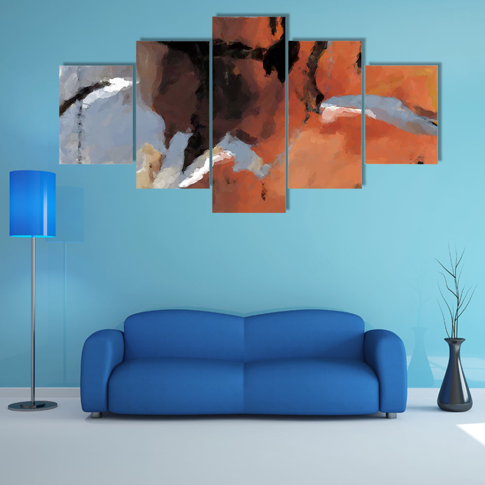 Grunge Orange Abstract Texture Canvas Wall Art