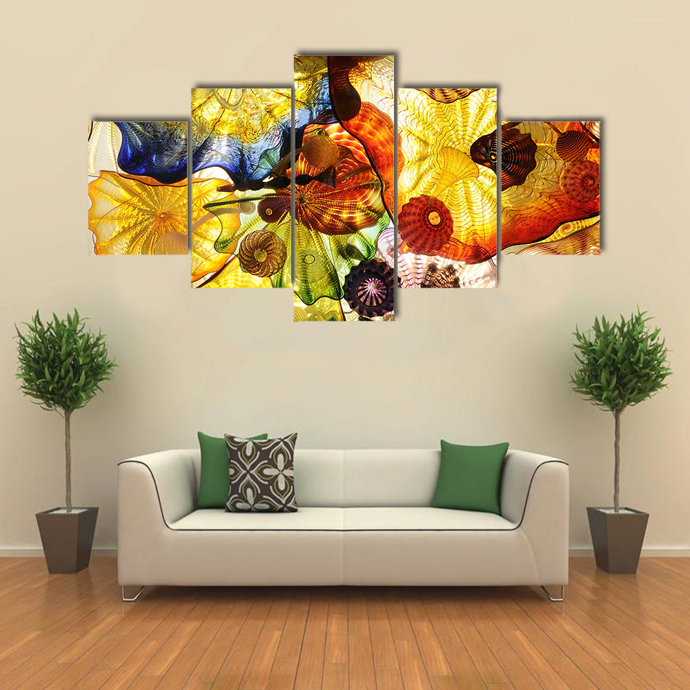 Colorful Artistic Work With Glass Canvas Wall Art