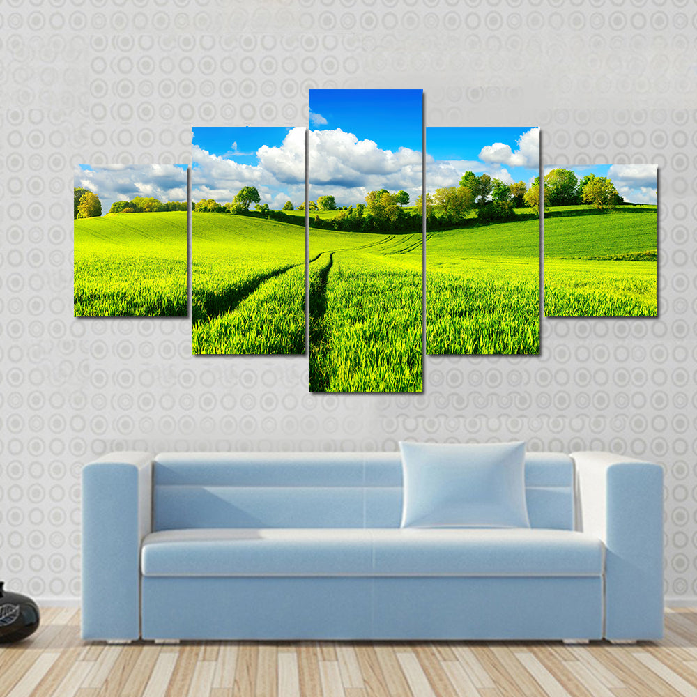 Idyllic Green Fields Canvas Wall Art