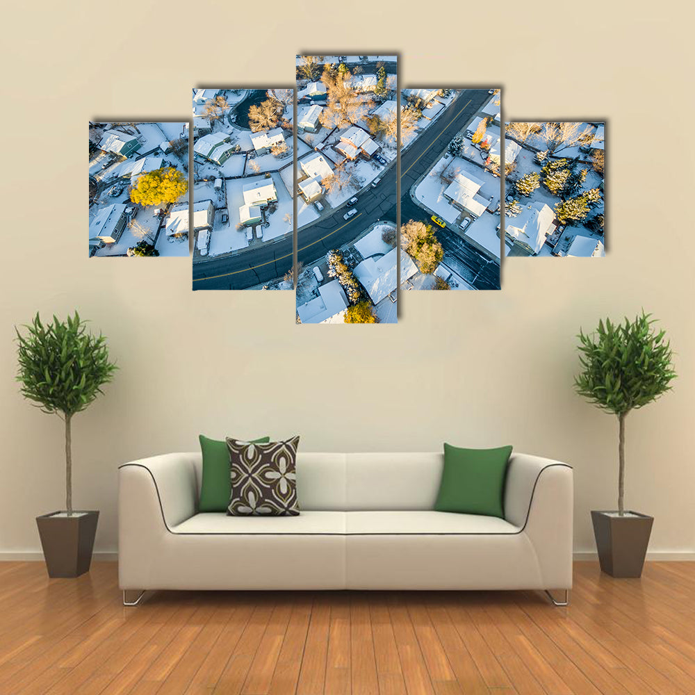 Fort Collins Cityscape In Colorado Canvas Wall Art