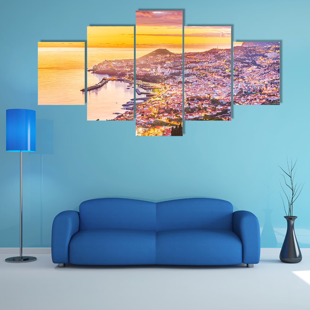 Madeira Island Sunset Harbor Canvas Wall Art