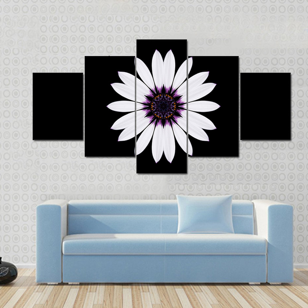 White Flower Mandala Canvas Wall Art0