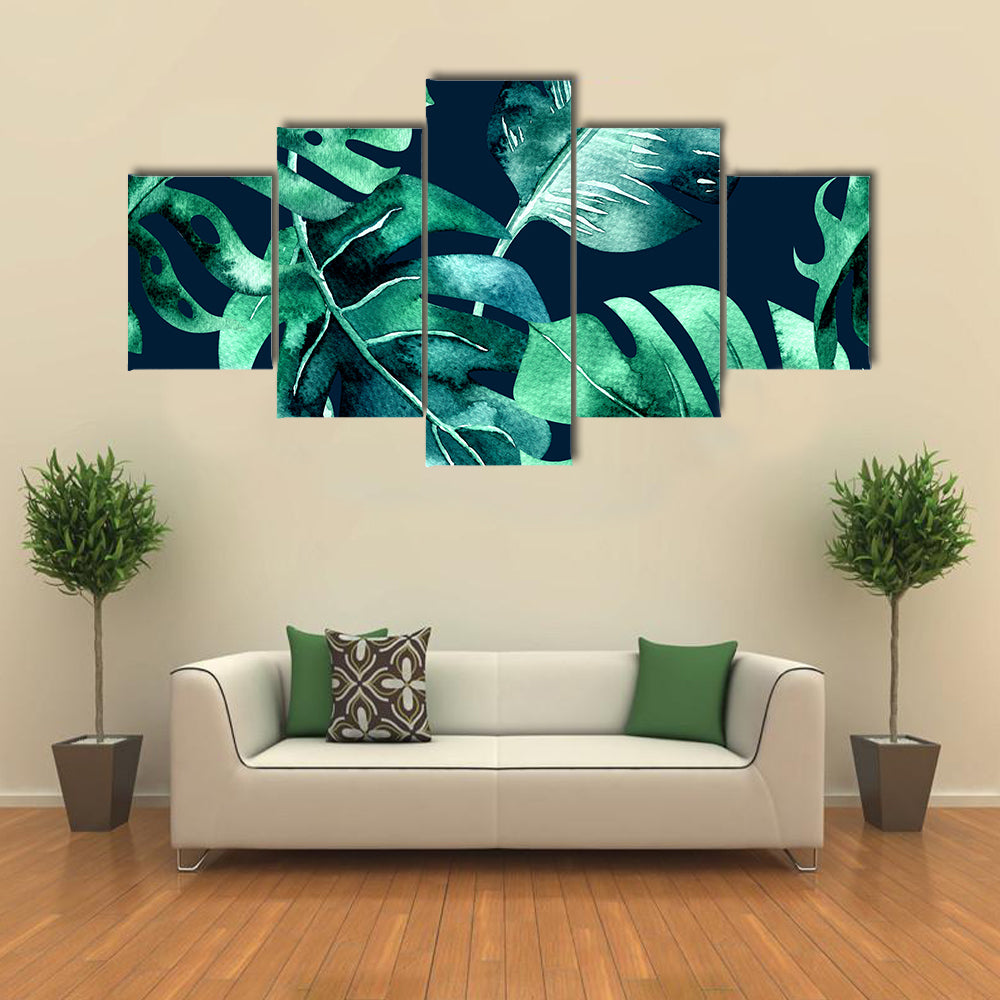 Dense Tropical Leaf Pattern Canvas Wall Art