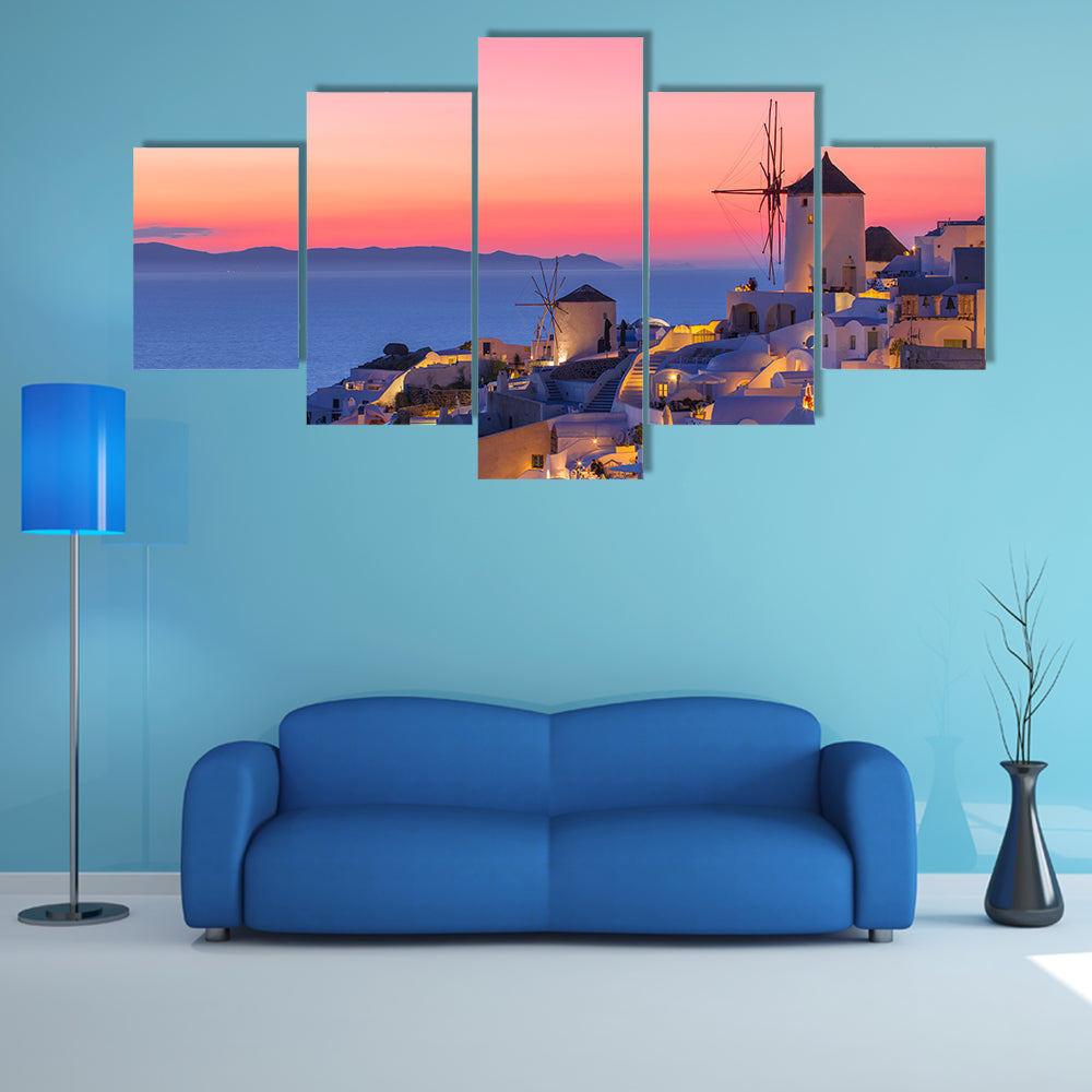 Sunset in Santorini Canvas Wall Art