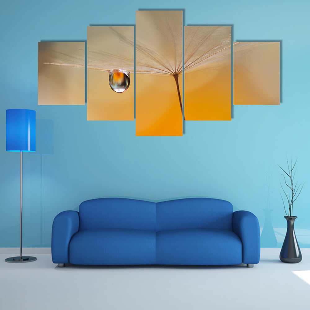 Dandelion Seed with Water Droplet Canvas Wall Art