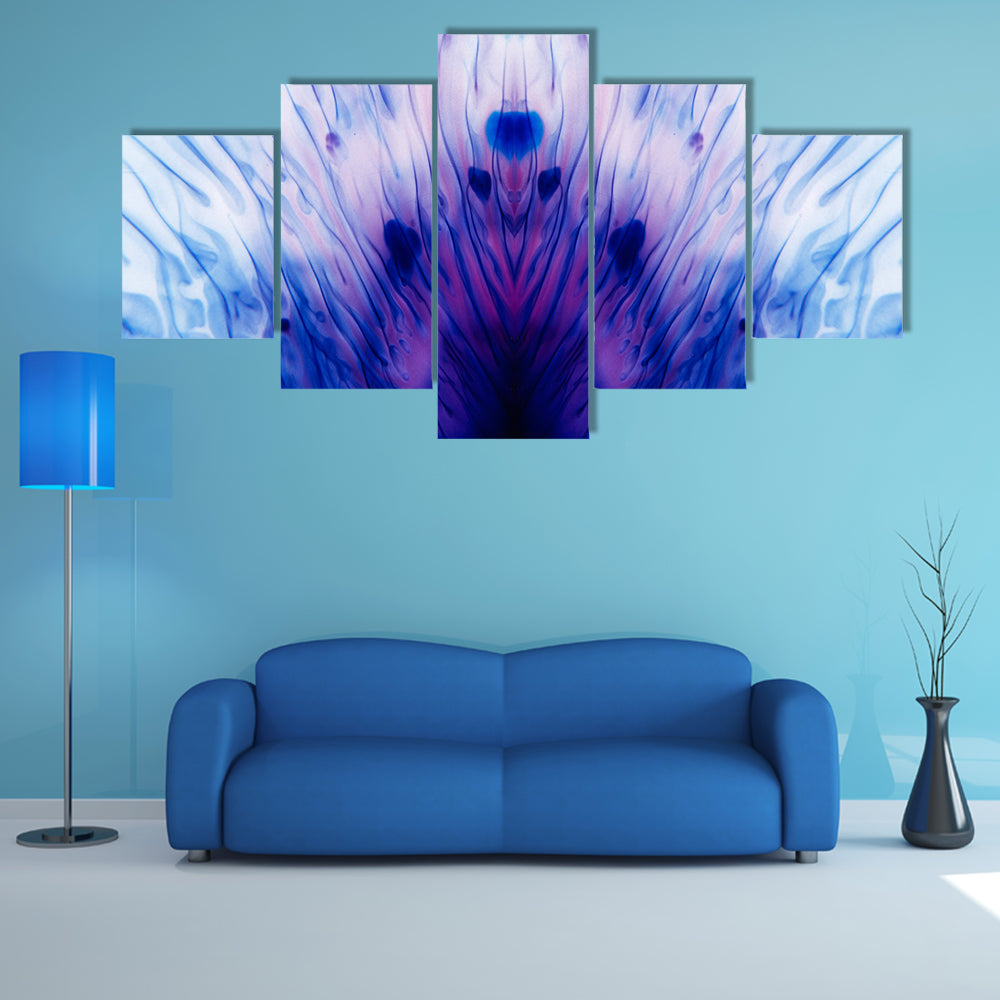 Blue Lotus Mandala Abstract Canvas Wall Art