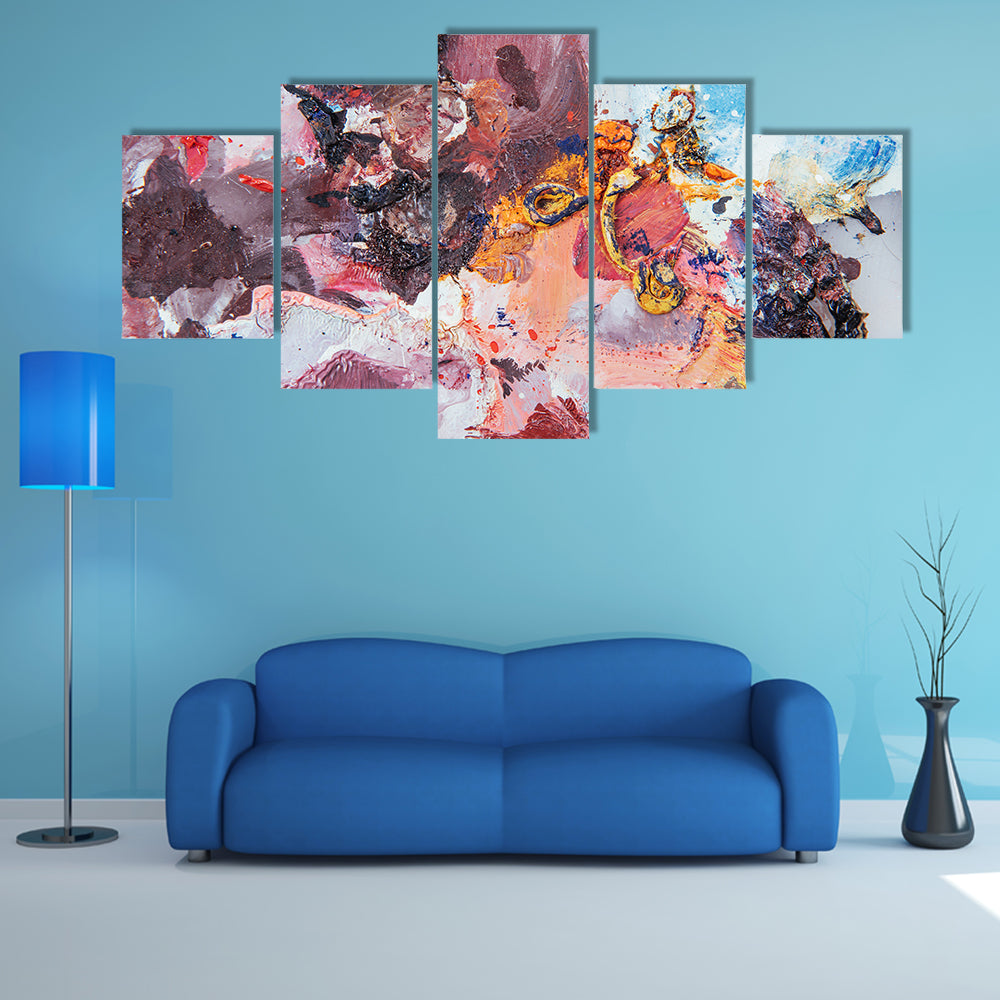 Multicolored Impasto Brushstrokes Canvas Wall Art