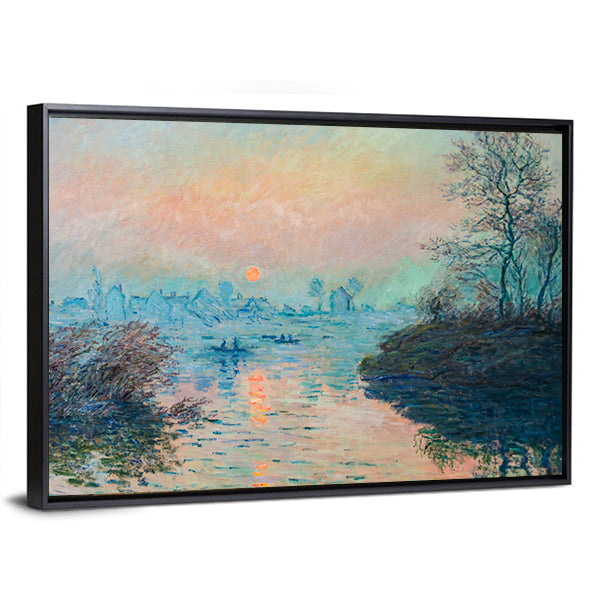 Claude Monet Sunrise Over River Canvas Wall Art
