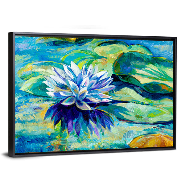 Water Lily Pond Painting Canvas Wall Art