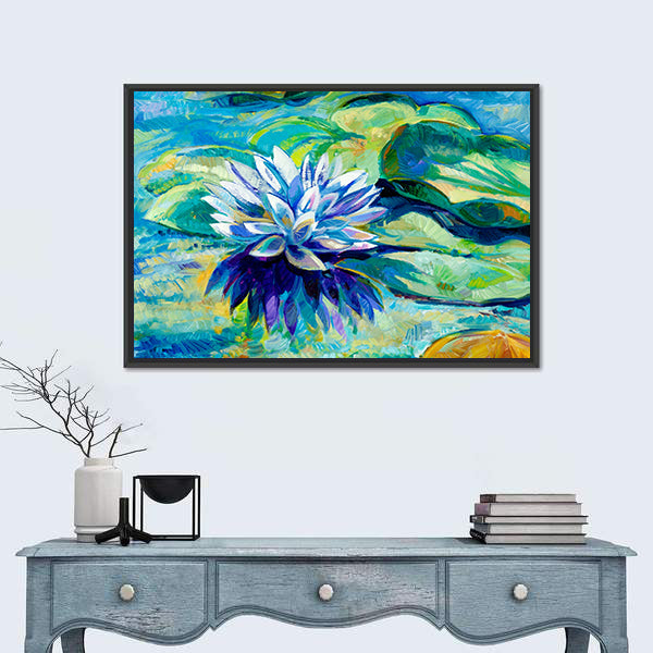 Water Lily Pond Painting Canvas Wall Art