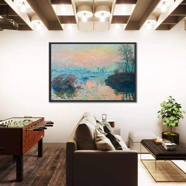Claude Monet Sunrise Over River Canvas Wall Art