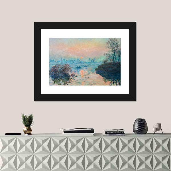 Claude Monet Sunrise Over River Canvas Wall Art