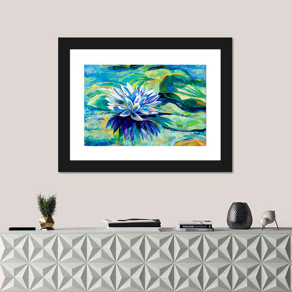 Water Lily Pond Painting Canvas Wall Art
