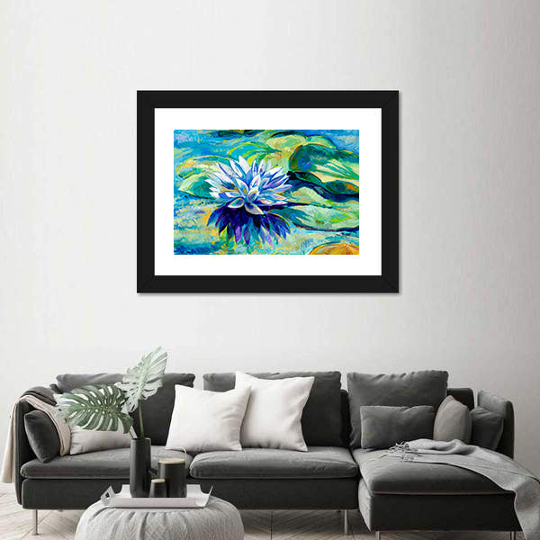 Water Lily Pond Painting Canvas Wall Art